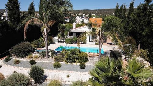 an aerial view of a villa with a swimming pool at Villa Anna Maria in Coral Bay