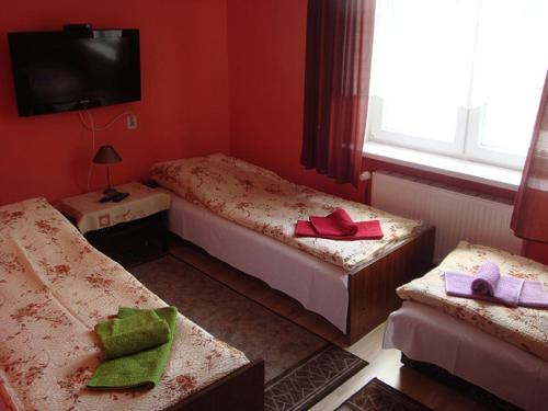 Un pat sau paturi într-o cameră la Dom Sportowca Roko