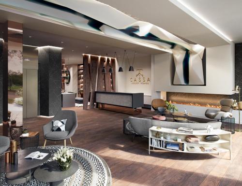 a living room with a couch and a table at Cassa Luxury Homes in Bogotá