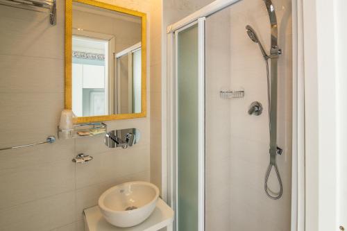 Koupelna v ubytování Hotel Giovanella