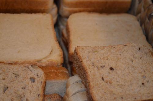 a group of slices of bread on a table at Hotel Villa Diana in Split