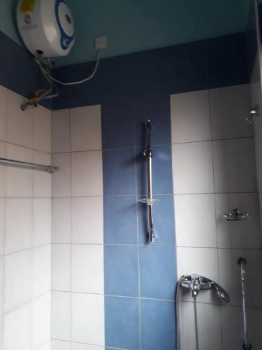 a bathroom with a shower and a toilet at Egret Pilgrims Inn in Kampala
