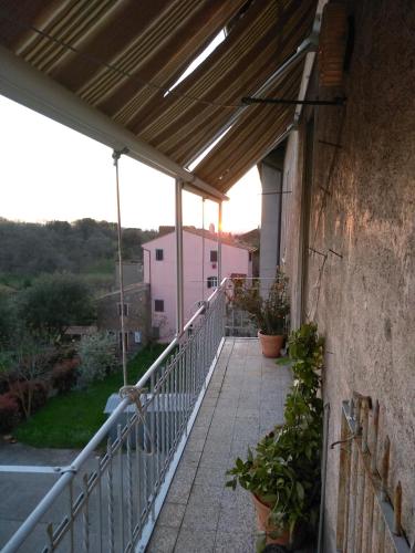 a balcony with a fence and plants on it at La casa dei Fiori in Vetralla