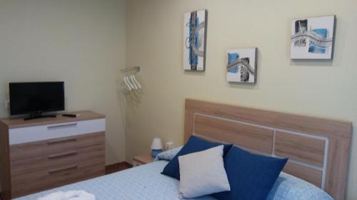 TV a/nebo společenská místnost v ubytování Hostal Sant Roc