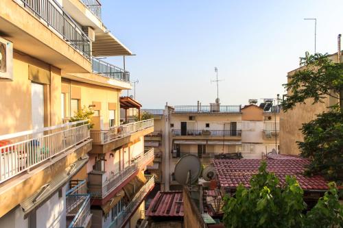a view from the balcony of an apartment building at Thess home Now Luxury Apartment in Thessaloniki