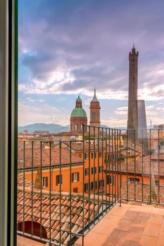 a view of a city from a balcony of a building at Hotel San Donato - Bologna centro in Bologna