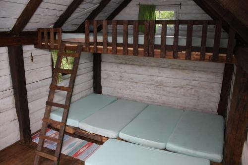 Giường tầng trong phòng chung tại Robinson camp "Zeleni mir"