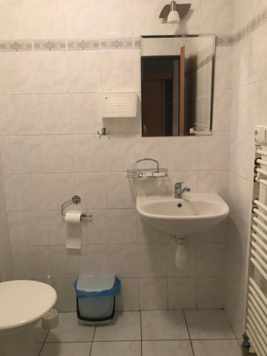 A bathroom at PENSION EUROP**