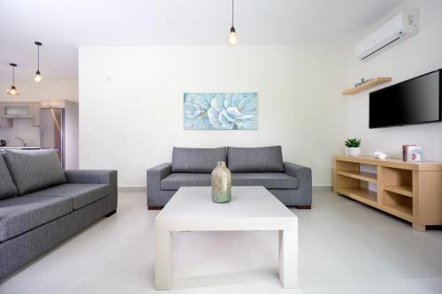 TV a/nebo společenská místnost v ubytování Ariadne Apartment