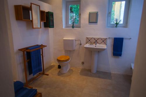 A bathroom at Szálkai Vályogház Vendégház