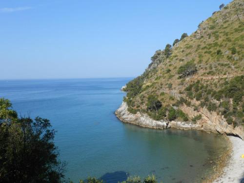 a view of the ocean from a hill at Petalo Rosso b&b in Lenola