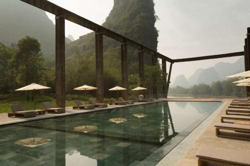 The swimming pool at or close to Yangshuo Sugar House