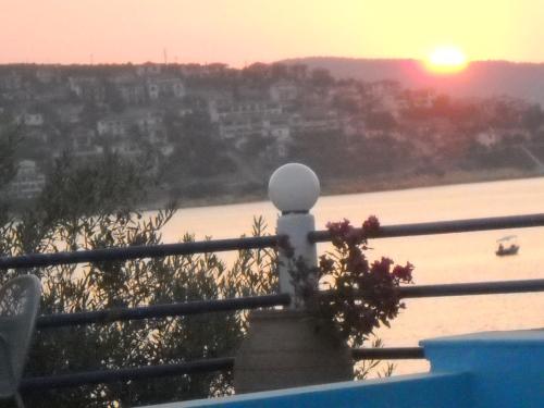 a view of the sunset from a ship at Assa Inn in Pyrgadikia