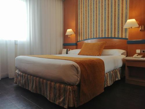 1 dormitorio con 1 cama grande en una habitación de hotel en Gran Versalles, en Madrid