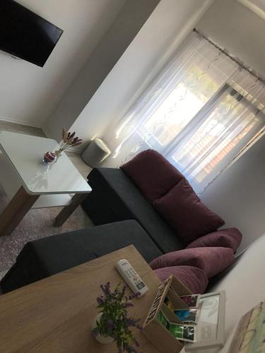 a living room with a couch and a table at Apartments Golden Bridge in Mostar