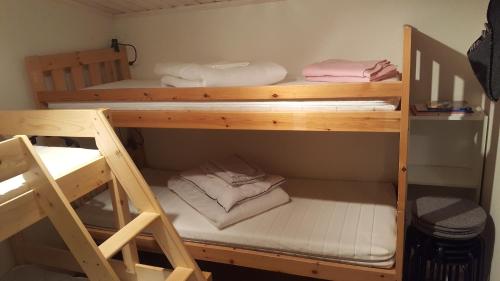 a couple of bunk beds in a room at Sollyan in Knivsta