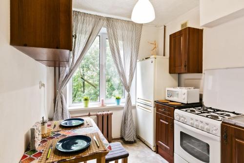 Ett kök eller pentry på Apartment Tsaritsyno