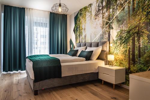 Ένα ή περισσότερα κρεβάτια σε δωμάτιο στο Sleep Inn Düsseldorf Suites