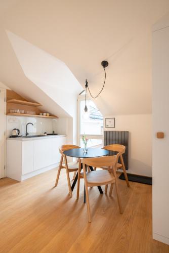 Kuchyň nebo kuchyňský kout v ubytování Villa Rosenaw