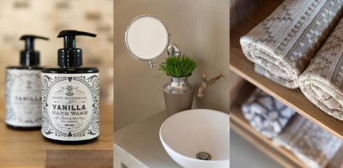 a bathroom with a mirror and a toilet and a sink at Malilule Safaris in Hoedspruit
