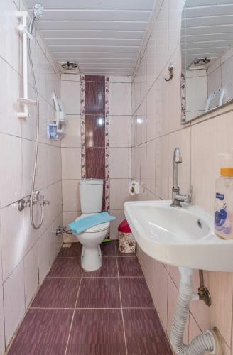 a bathroom with a sink and a toilet at Efsali Hotel Kaleiçi in Antalya