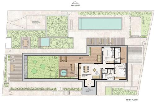 a floor plan of a house at Villa Eola Hvar in Jelsa