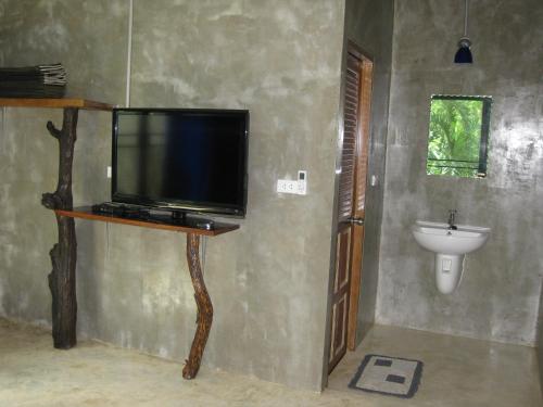 TV a/nebo společenská místnost v ubytování Pana and River Homestay Kang Krachan