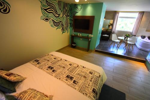 Cama o camas de una habitación en Monte Selva Hotel Spa Termal