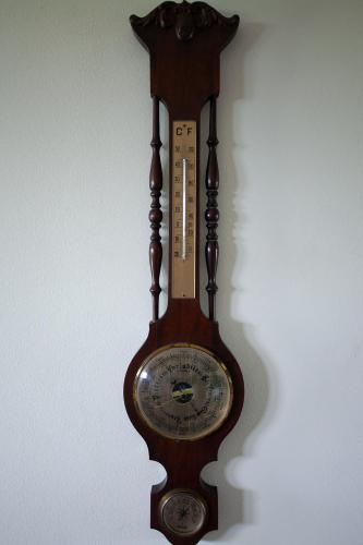 a clock is hanging on a wall at Saciova Hills in Saciova