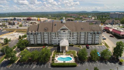 an aerial view of a hotel with a large building at Hotel Grand Victorian in Branson