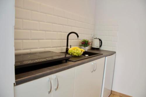 Kuchyň nebo kuchyňský kout v ubytování Apartamenty ZORZA
