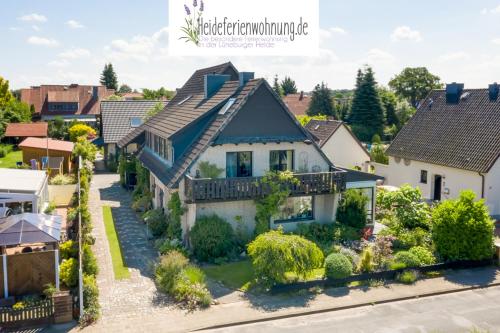 an aerial view of a house at heideferienwohnung in Walsrode