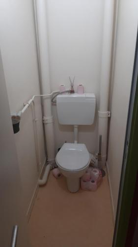 a small bathroom with a toilet in a stall at Résidence Commandant Champigny in Angers