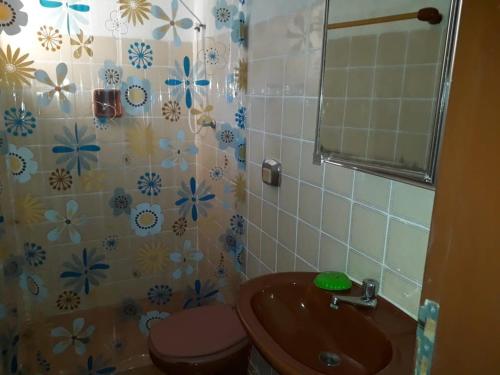 ウバトゥバにあるVila Betâniaの洗面台、トイレ、シャワー付きのバスルーム