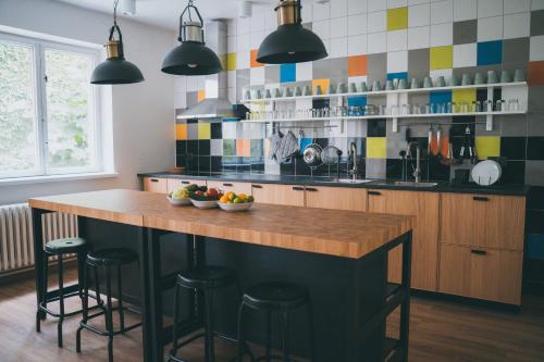 Kuchyň nebo kuchyňský kout v ubytování Patio Hostel