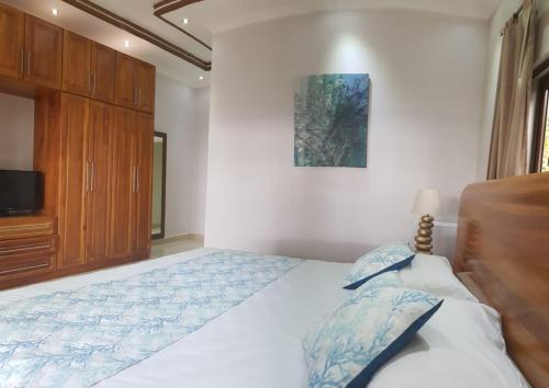 a bedroom with a bed and a television in it at Calm Sorento in Glacis
