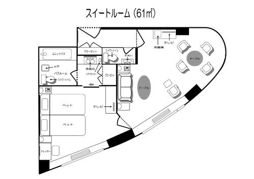 a floor plan of a house with at Shin Furano Prince Hotel in Furano