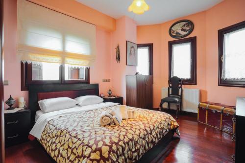Postel nebo postele na pokoji v ubytování Traditional Maisonette In Pelion