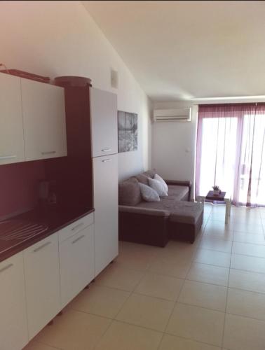 a living room with a couch in a room at Apartman Pazin in Klek