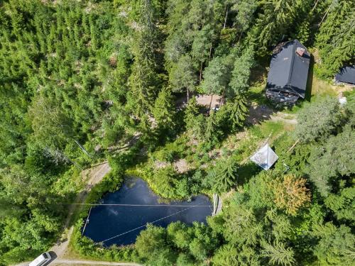 una vista aérea de dos estanques en un bosque en Holiday Home Passimökki by Interhome, en Punkalaidun