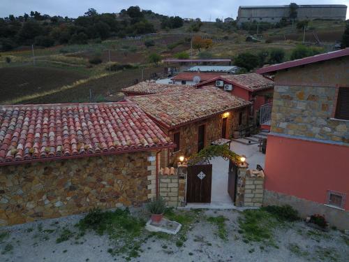 an aerial view of a stone building with a door at Agriturismo la stragola in Nicosia