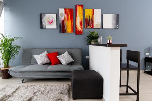Posezení v ubytování Santa Fe Studios And Suites