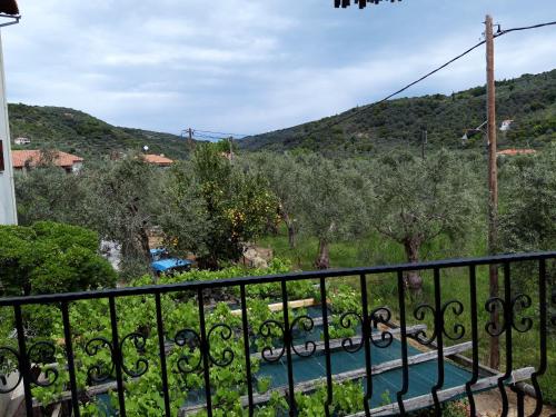 a view from the balcony of a villa at Koutadelias rooms in Kálamos