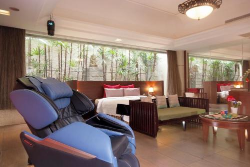 Posezení v ubytování Q Motel精品旅館