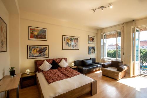 Posezení v ubytování TOP LOCATION BUDAPEST