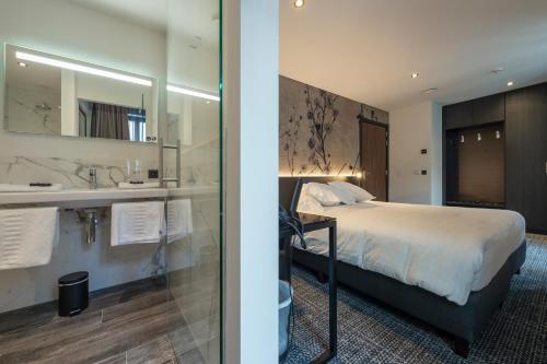 Koupelna v ubytování Hotel Monarc