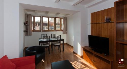 Télévision ou salle de divertissement dans l'établissement Apartaments Girona Centre