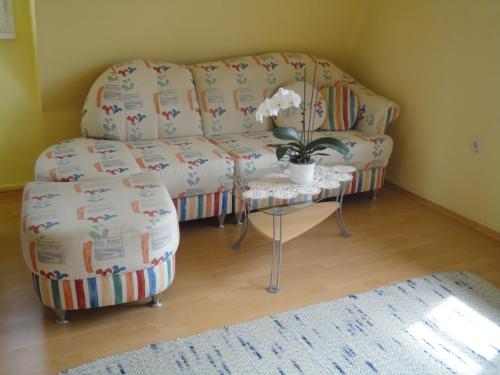 a living room with a couch and a table at Zeilinger Villa in Knittelfeld