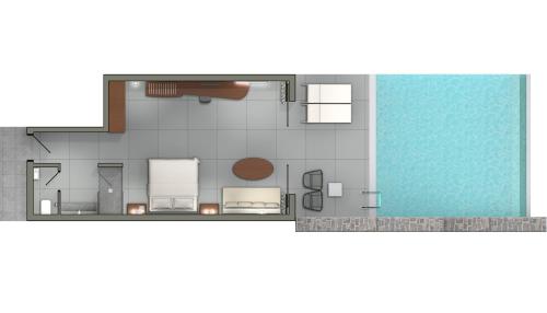 a drawing of a floor plan of aominium at Aquila Elounda Village Resort, Suites & Spa in Elounda