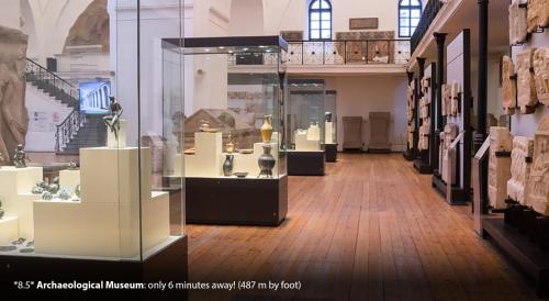 a large room with a museum with lots of exhibits at Hello Sofia Guesthouse in Sofia